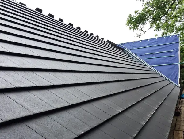 Completed roof on a new housing development